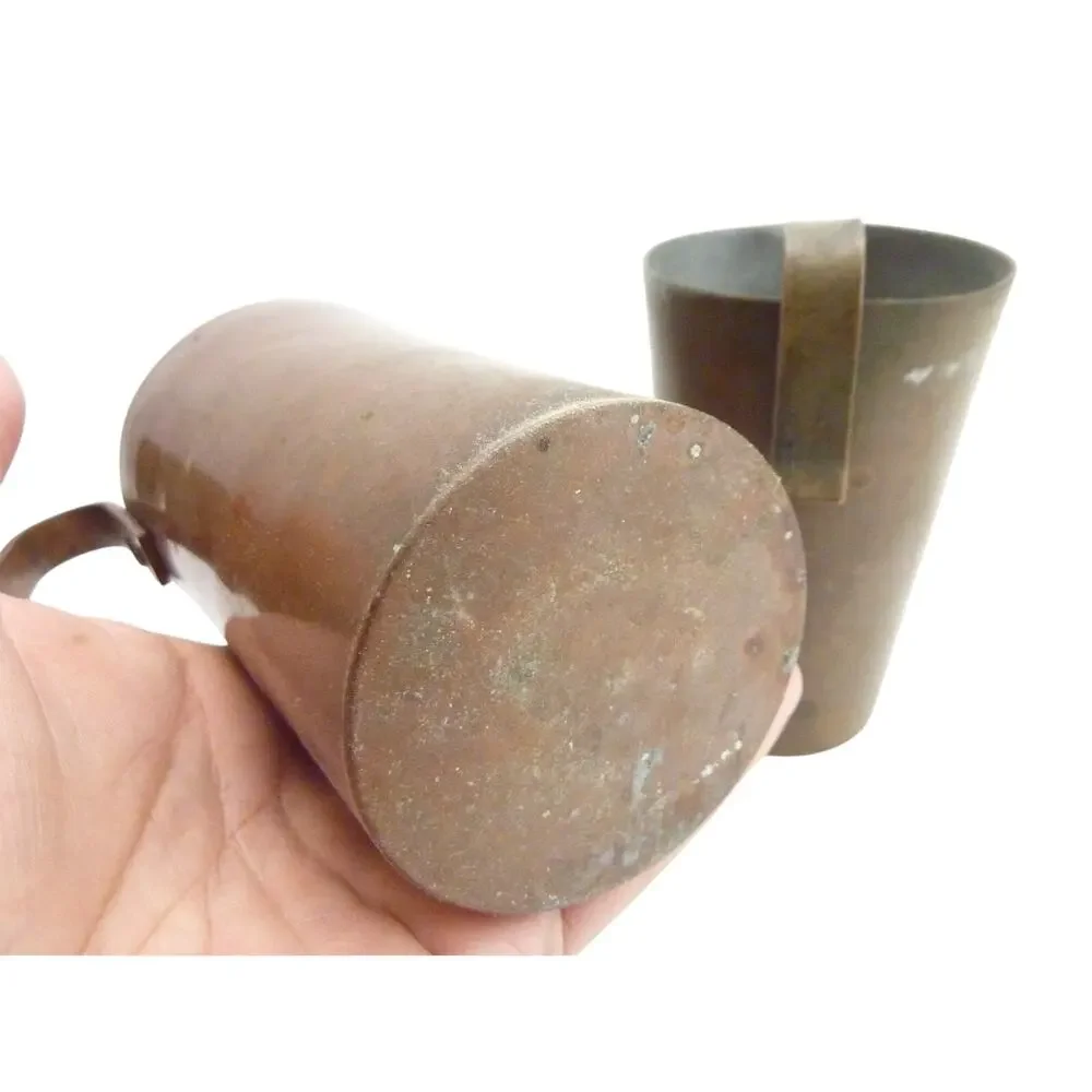 Vintage Copper Small Pitcher Off Rack Holders Flower Pot Vase with Hook Handle